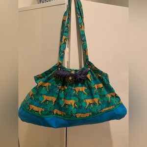 Handmade cheetah print light weight market bag